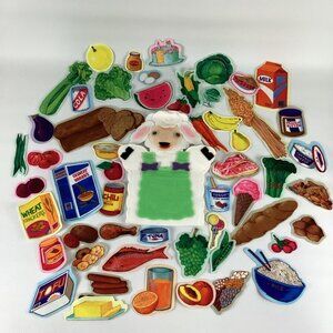 Abeka Amber Lamb Felt Teaching Hand Puppet Preschool Learning Food Groups